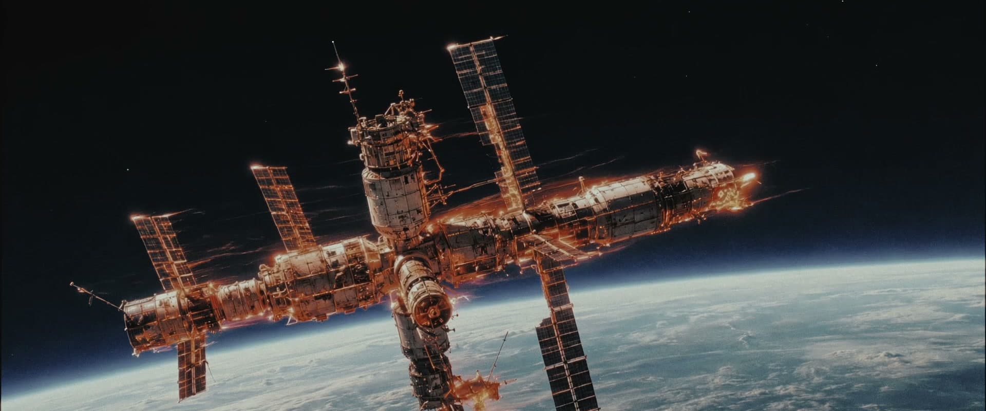 09:09 — still from the film, the Mir station